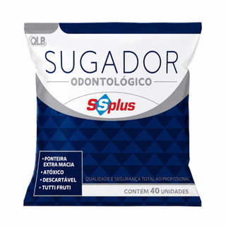 Sugador Descartavel Colorido com 40 UN