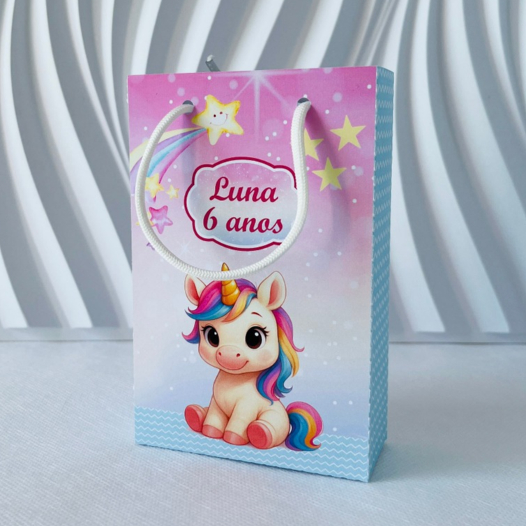 Sacolinha P Unicórnio Personalizada | Sacolinha Surpresa | Lembrancinha Festa Infantil | Aniversário
