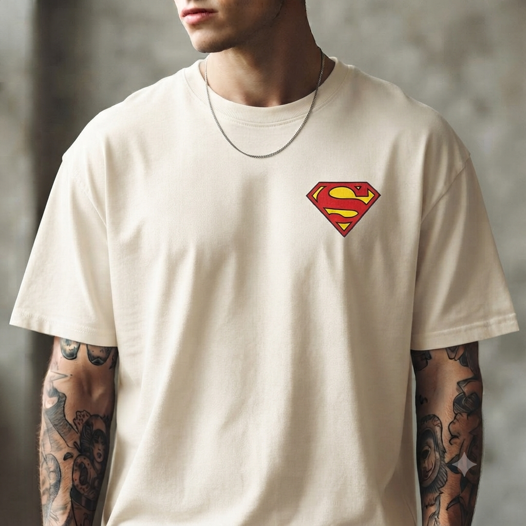 Camiseta Homem Básica Geek Herói Slogan Estampada Peito 100% Algodão Blusa Unissex Streetwear Casual Super Confortável