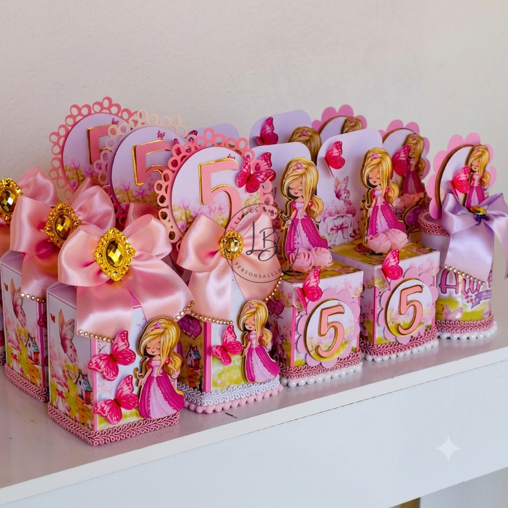 kit caixas luxo personalizadas - princesas baby | lembrancinhas para festas e aniversários