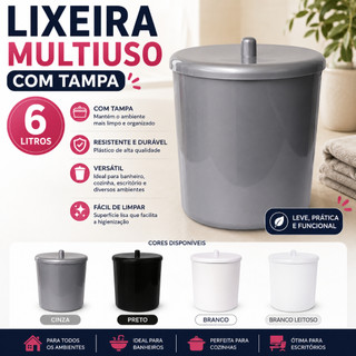 Cesto Multiuso de 6 litros  Organizador , Lixeira ,  Porta Ração