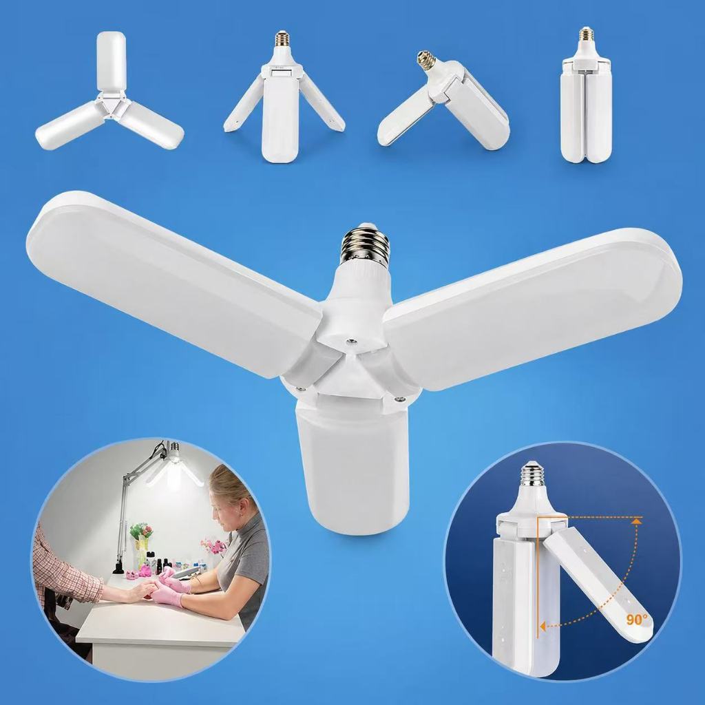 Lâmpada com 3 Pétala Bulbo LED 45W Dobrável Ajustável Luminária Fan Bivolt