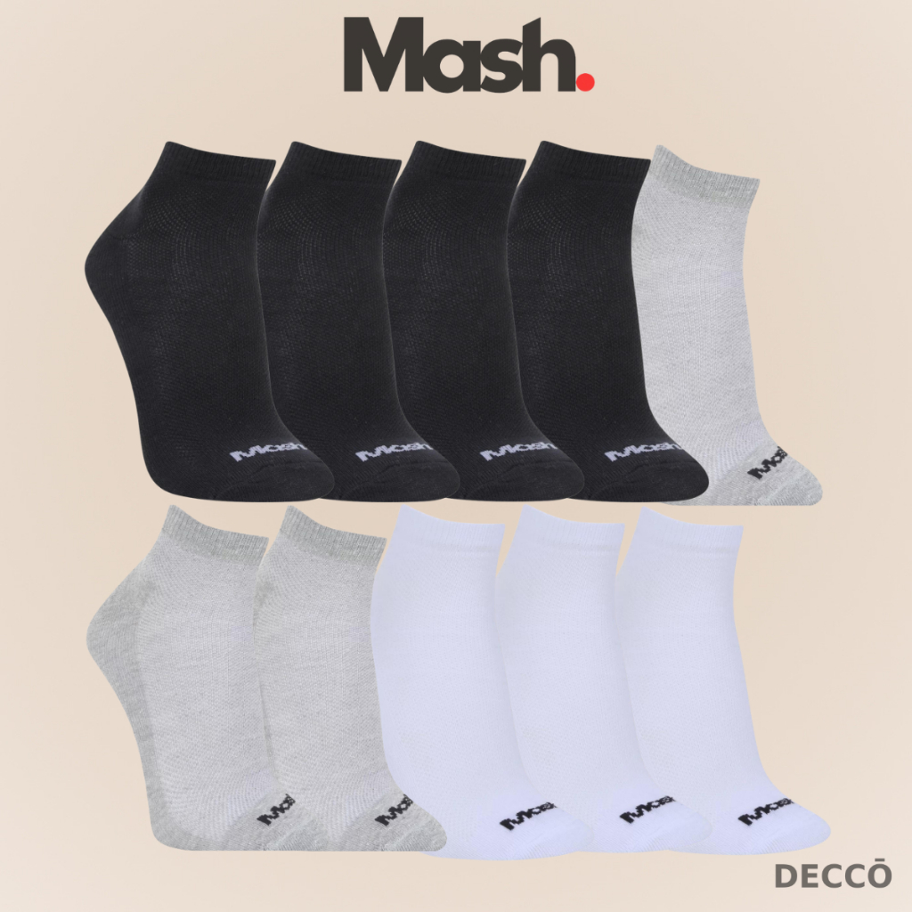 Kit Com 10 Pares de Meias Mash Sport em Algodão Cano Curto Unissex Original