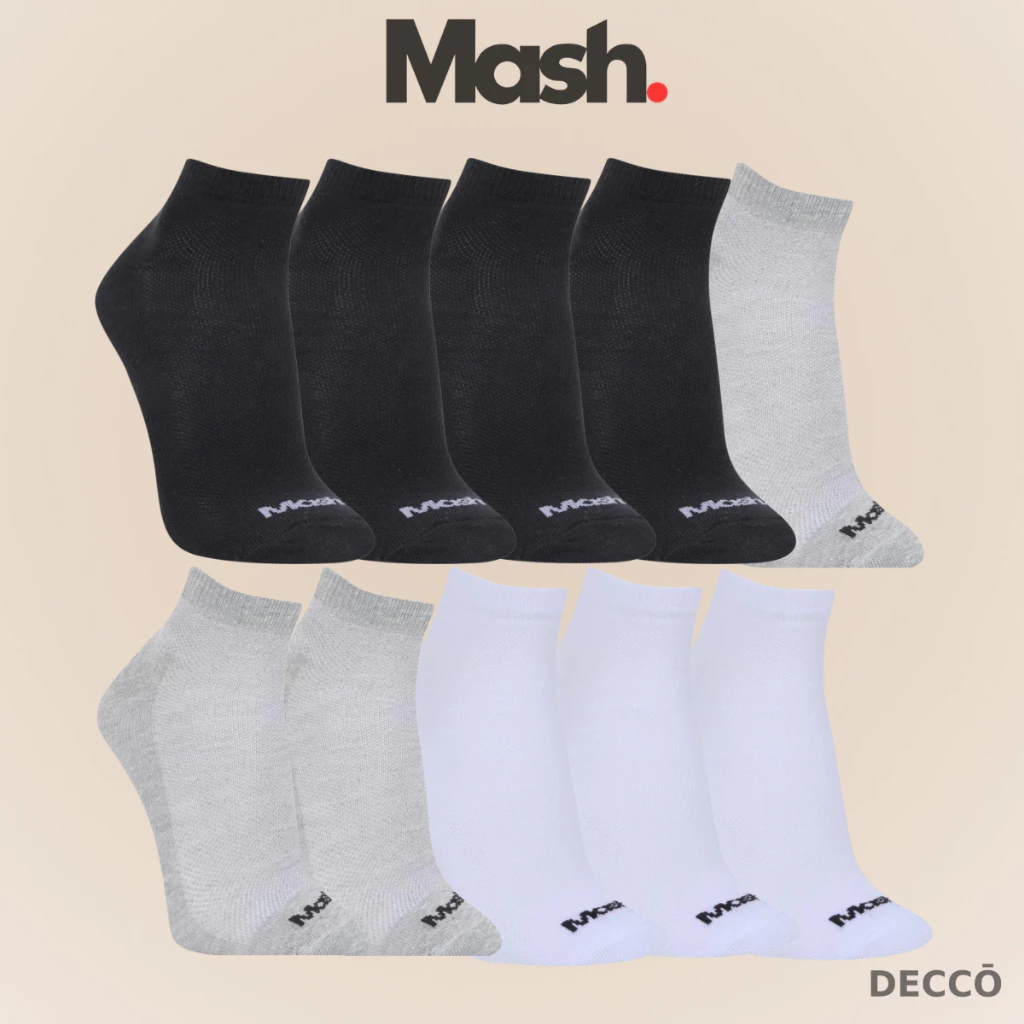 Kit Com 10 Pares de Meias Mash Sport em Algodão Cano Curto Unissex Original