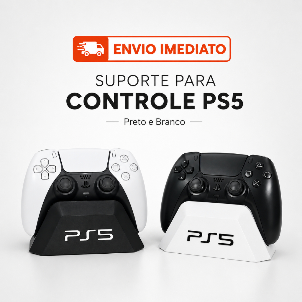 Suporte para Controle PS5 DualSense Base Organizadora Gamer Preto ou Branco