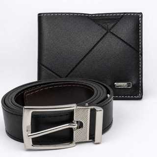Kit Carteira Masculina + Cinto Masculino Couro Elegante Presente Executivo Premium