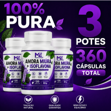 AMORA MIURA + ISOFLAVONA 100% NATURAL COM 120 CAPSULAS. MILENAR ERVAS