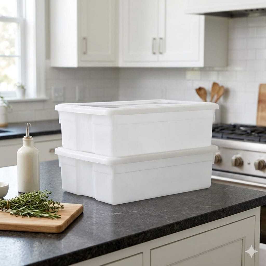 Kit 02 Potes Caixas Organizadoras 11 Litros com Tampa Livre BPA Freezer Restaurante Churrasco Doces