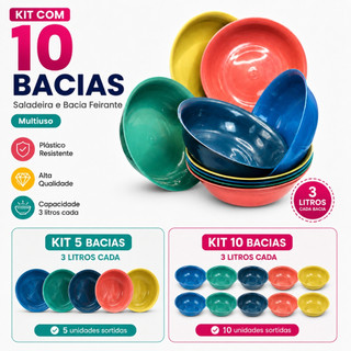 bacia de plástico grande kit  bacias de plástico para cozinha e feirante