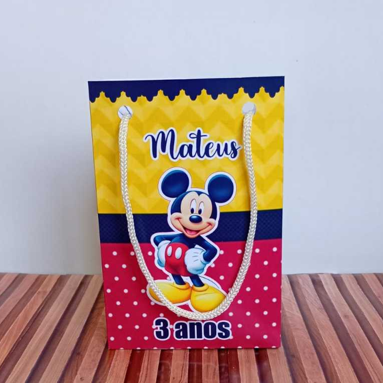 Sacolinhas personalizadas Mickey Desmontada Lembrancinha aniversário Mickey