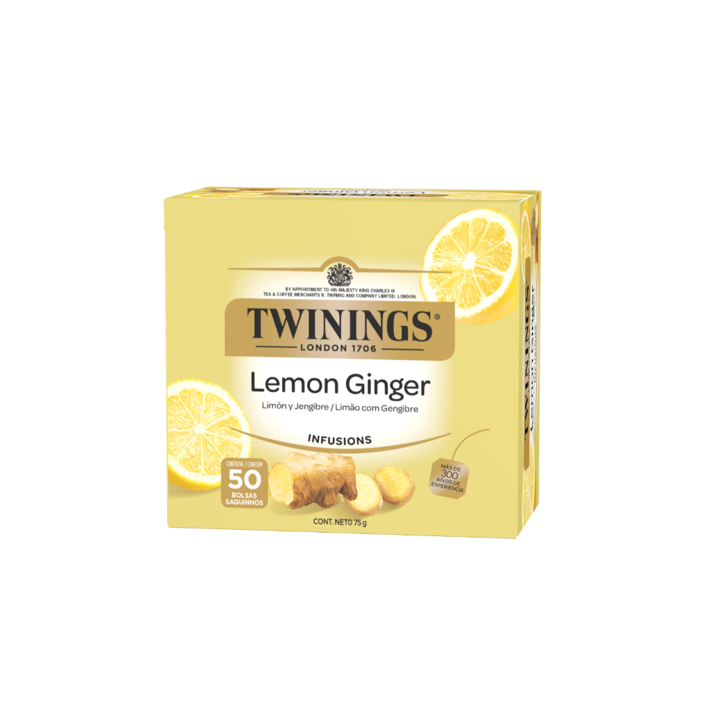Chá Twinings Limão E Gengibre 75G Caixa com 50 Sachês
