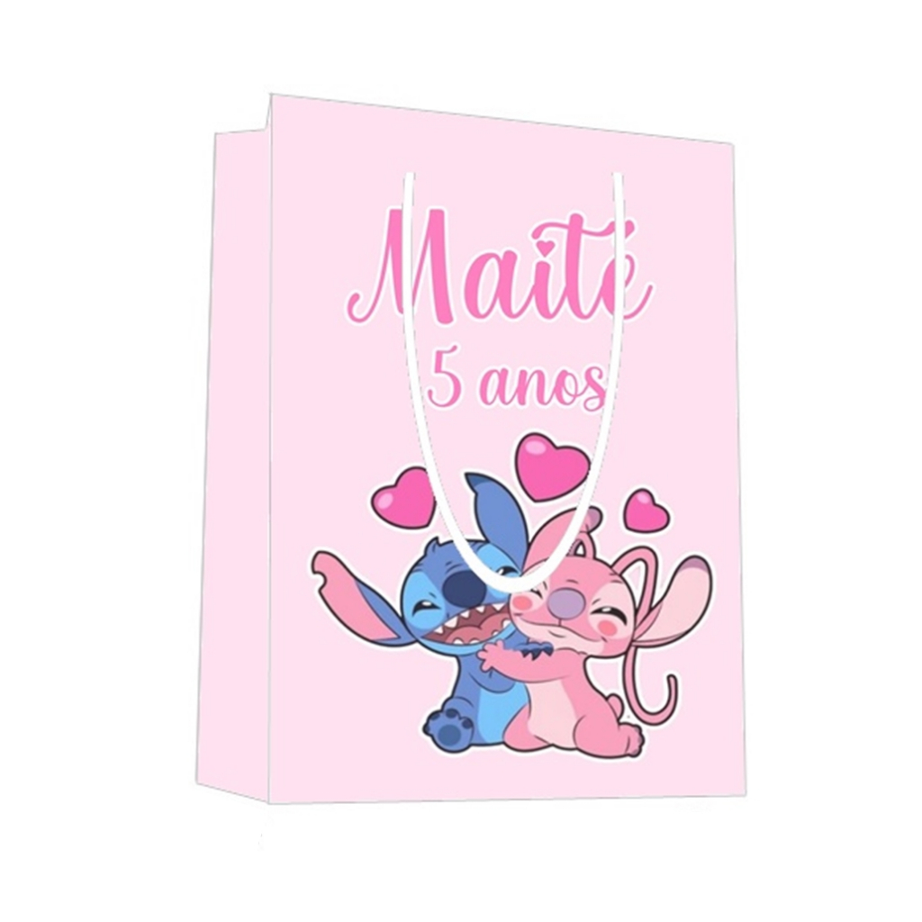 Sacolinha Lilo e Stitch Personalizada para Aniversário/ Lembrancinha Festa Infantil / Qualquer nome e idade