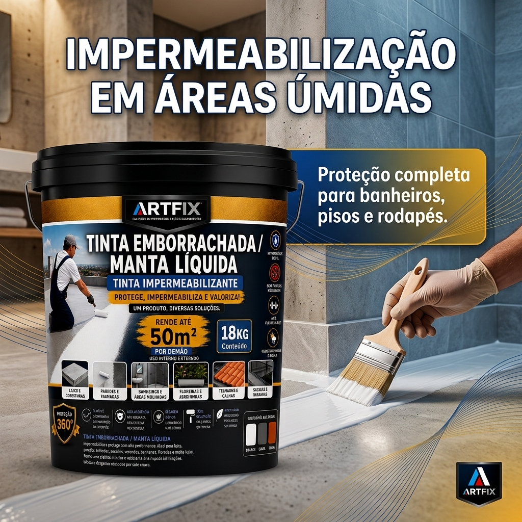 QUEIMA DE ESTOQUE - Manta Líquida Impermeabilizante 18Kg ARTFIX Alta Resistência Para Construção