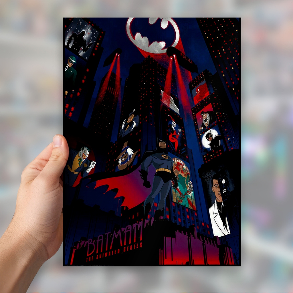 Quadro Placa Decorativa Batman Animated Series em MDF com 28x20 cm