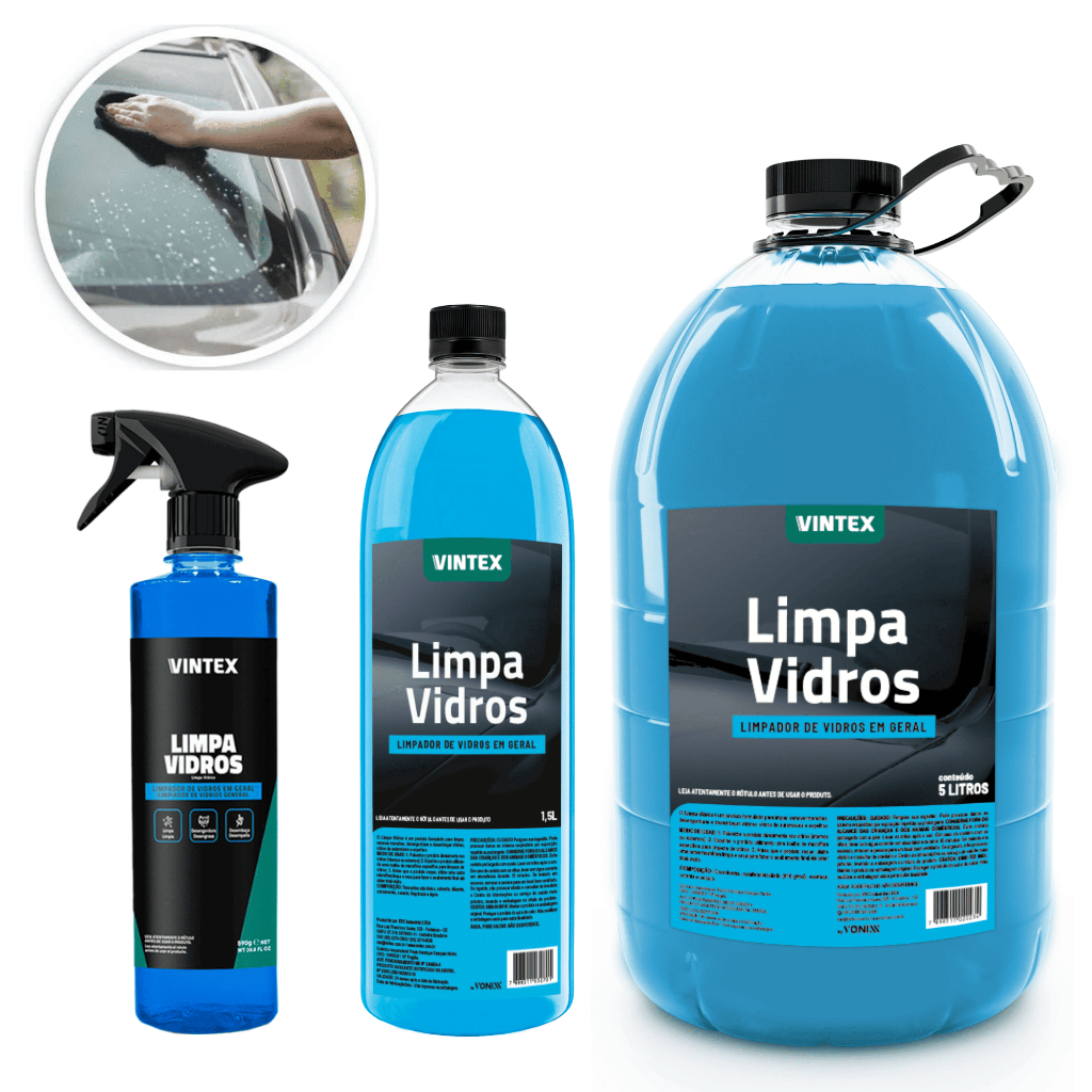 Limpa Vidros Vintex by Vonixx - Limpador de Vidros e Espelhos em Geral Original