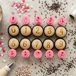 Kit 10 carimbos números para brigadeiros marcadores de doces