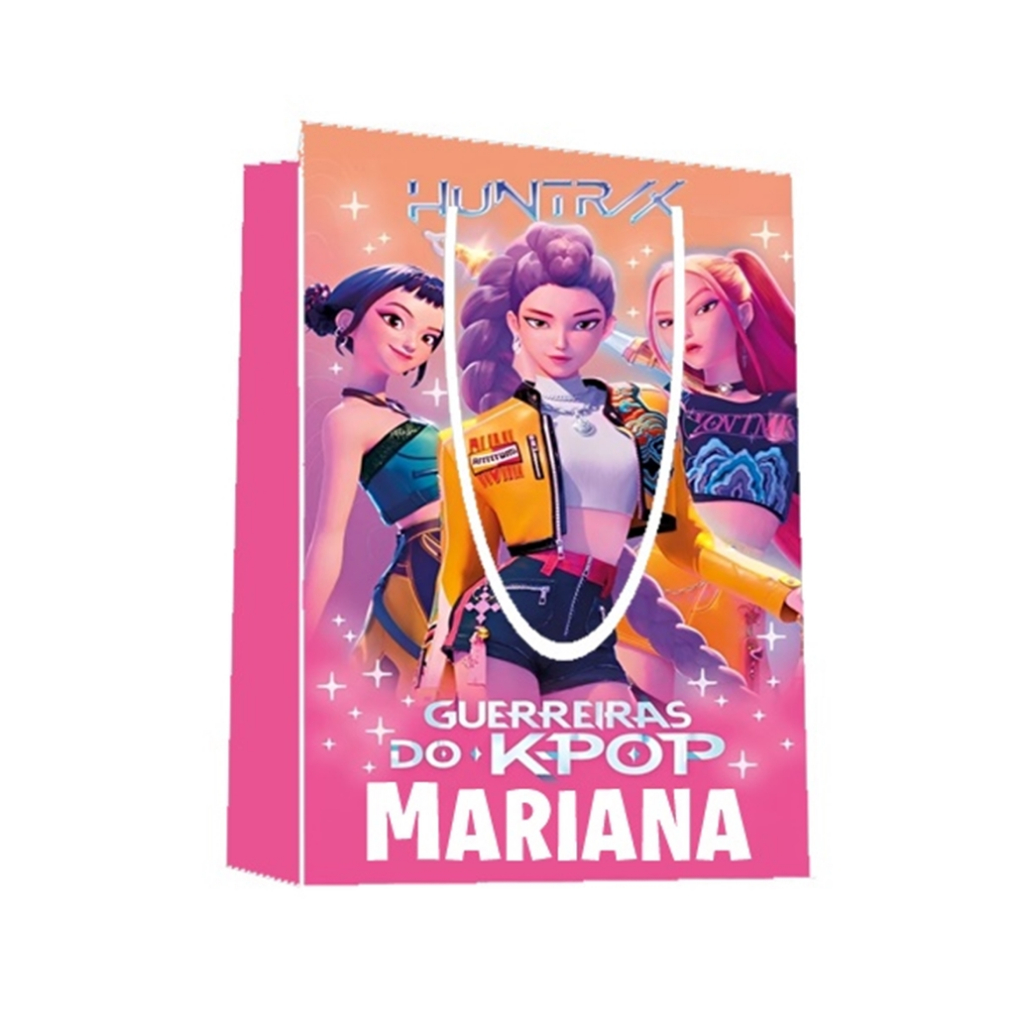 Sacolinha Guerreiras do Kpop Personalizada para Aniversário/ Lembrancinha Festa Infantil / Qualquer nome e idade