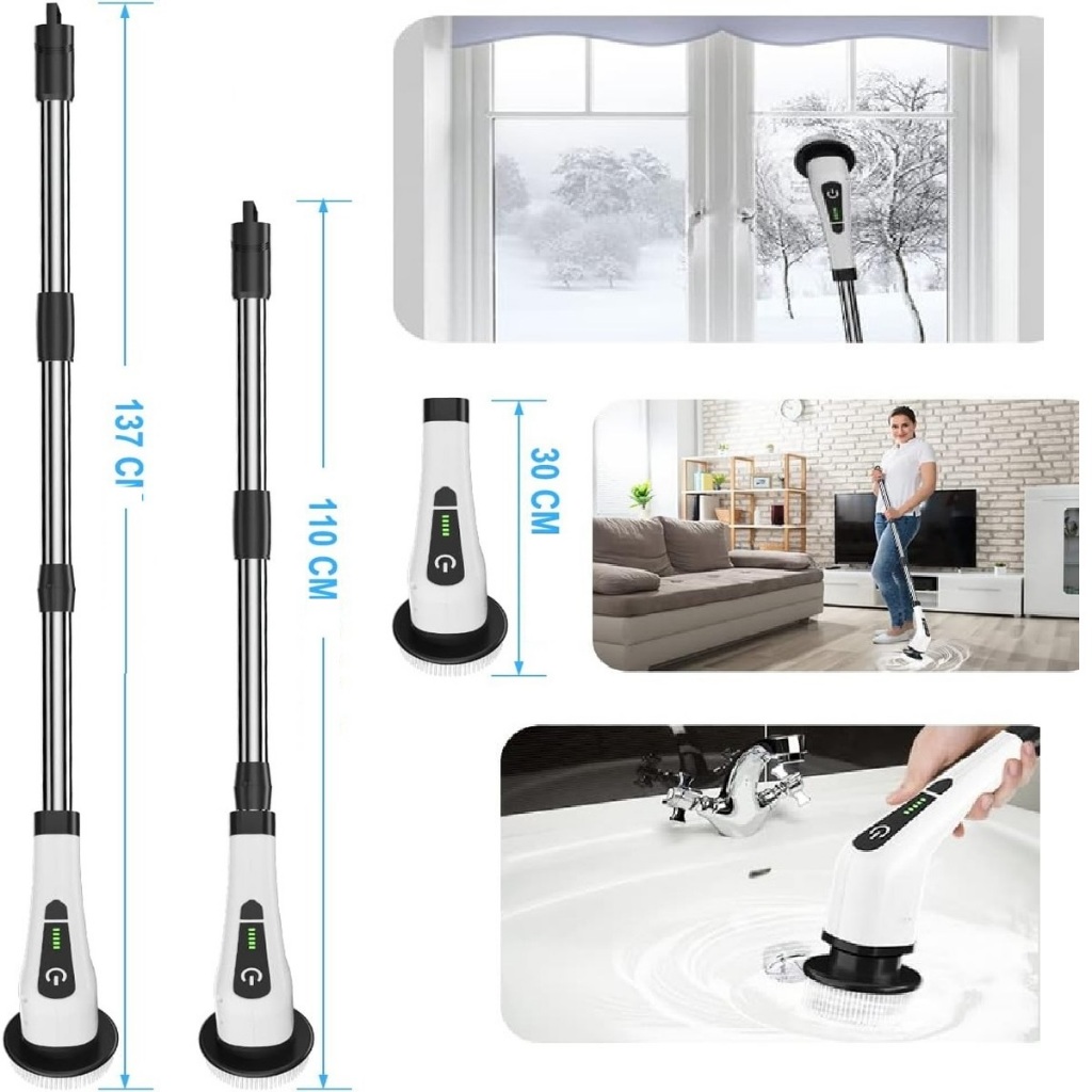 Esfregão Escova De Limpeza Vassoura Elétrica Mop Elétrico Giratoria Spin Scrubber
