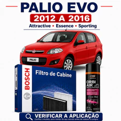 Filtro Ar Condicionado Palio Attractive Essence Sporting 2012 a 2016 + Higienizador
