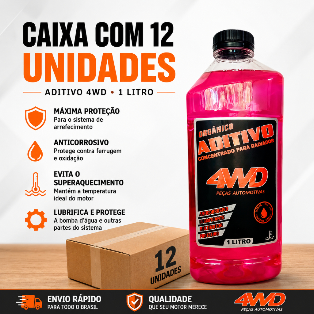 kit 12 Aditivo Rosa Radiador Orgânico Concentrado Liquido de Arrefecimento Antic