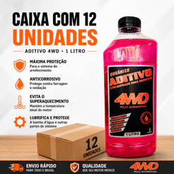 kit 12 Aditivo Rosa Radiador Orgânico Concentrado Liquido de Arrefecimento Anticorrosivo
