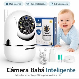 Câmera de Segurança WiFi 360° Full HD 1080p com Áudio, Babá Eletrônica Visão Noturna e Rastreamento Automático