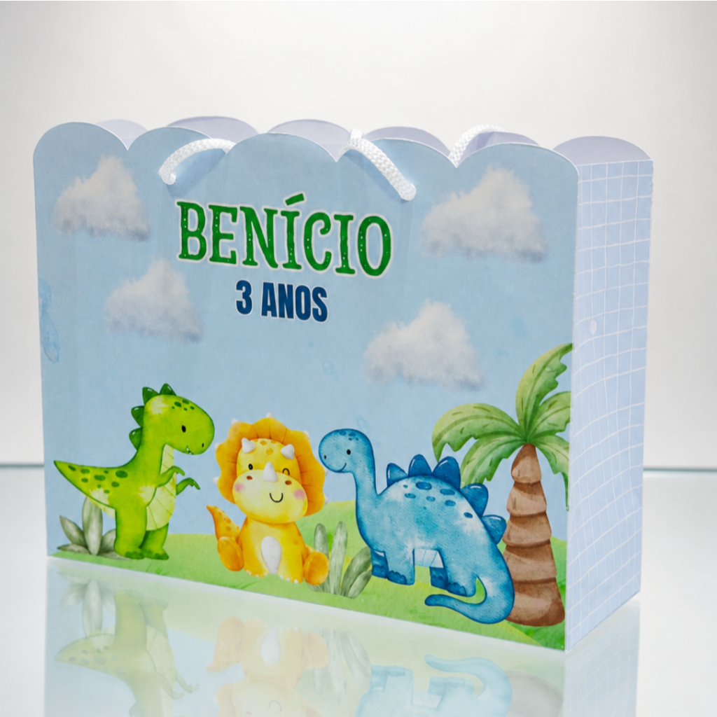 SACOLINHA PERSONALIZADA DINOSSAURO | PEGUE E MONTE | LEMBRANCINHAS | ANIVERSÁRIO