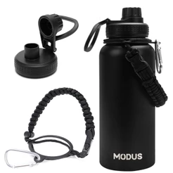 Modus Garrafa Térmica 1L Esportiva Aço Inoxidável Com Tampa Rosqueável Para Academia Caminhada Viagem