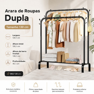 Arara De Roupas Organizador Desmontável Aço Sapateira Cabideiro para Quarto Organizar Vestuário