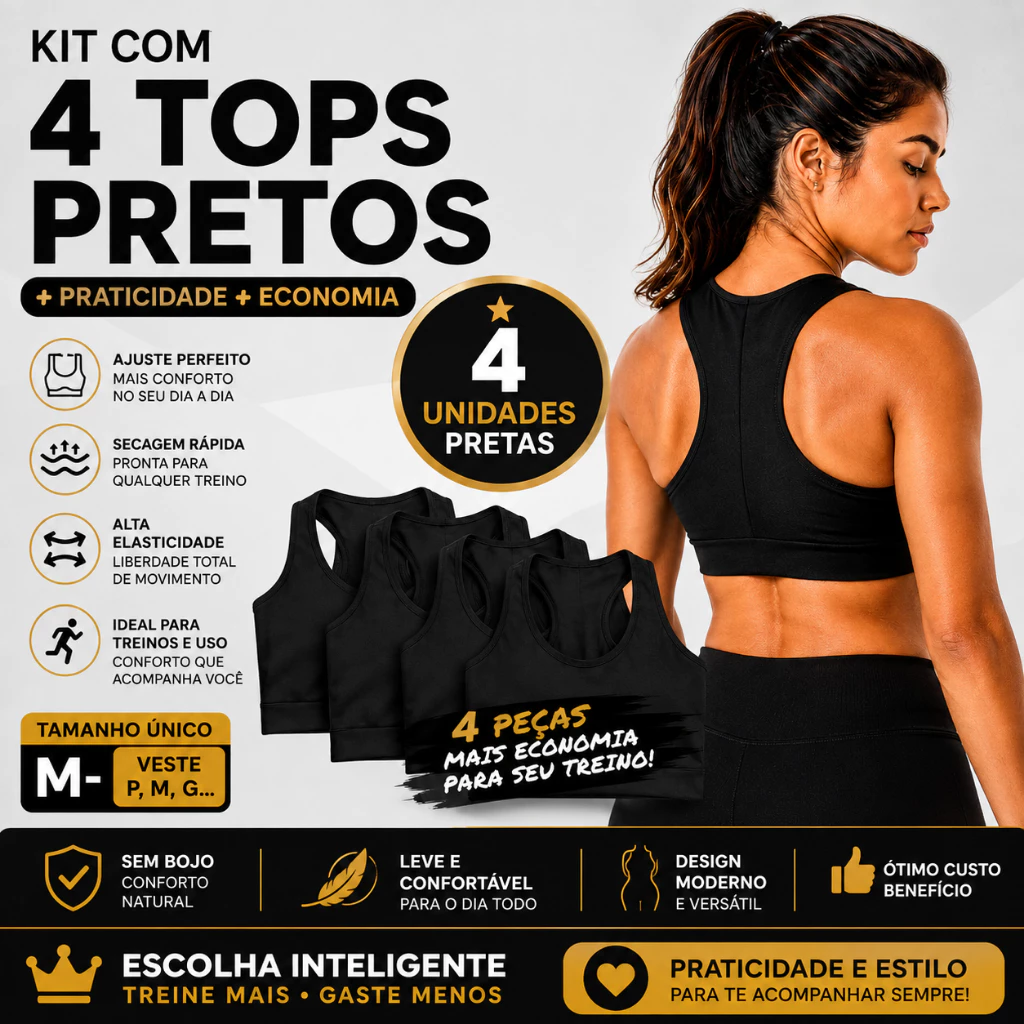 Kit 4 Top Academia Miusa Sport Nadador Academia Treino Roupas Fitness (metade) — imagem 1