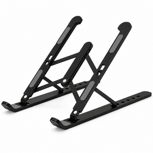 Suporte para Notebook Ajustável Dobrável de Alumínio Ergonômico Antiderrapante para Até 17 Polegadas
