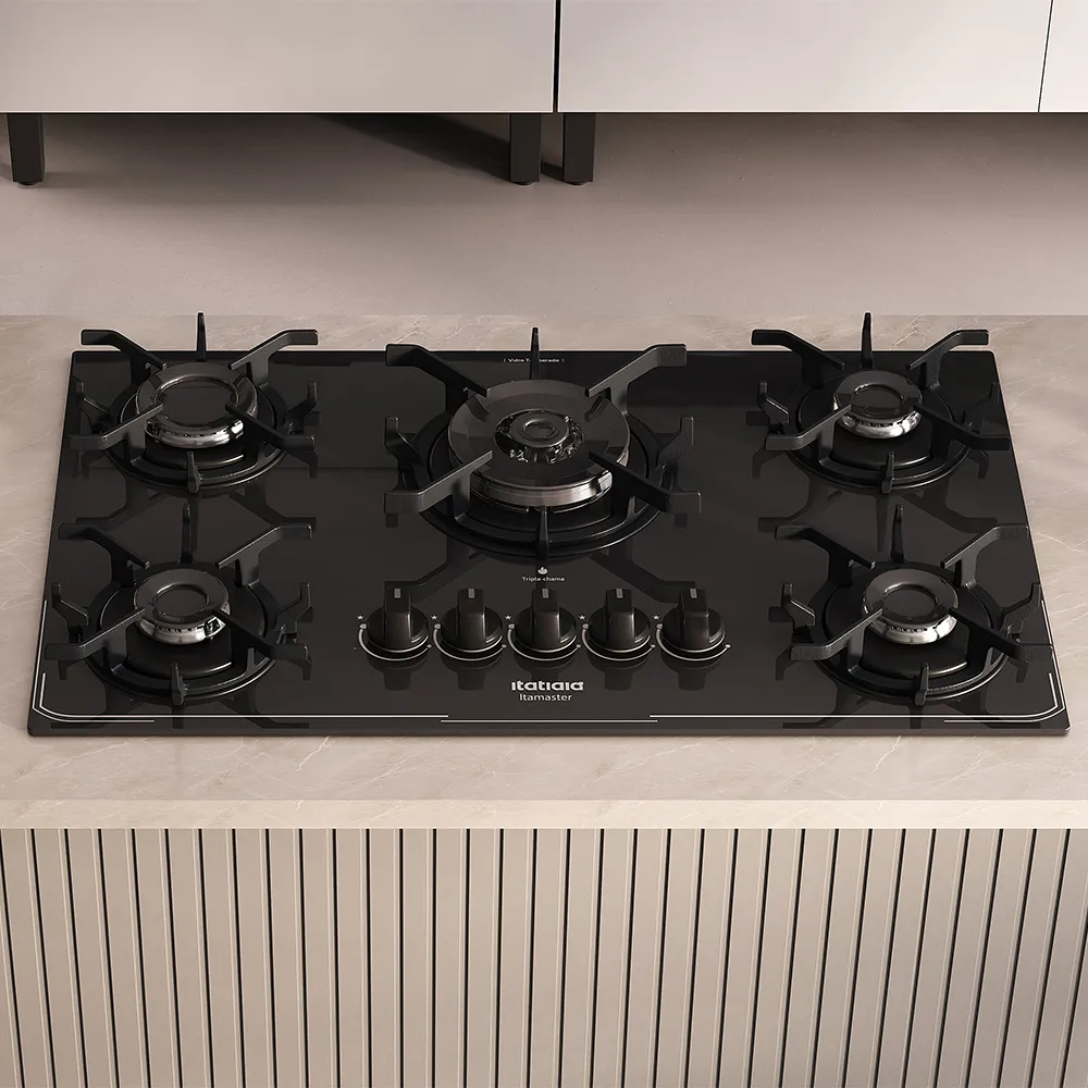 Cooktop 5 Bocas Itatiaia Itamaster Tripla Chama Preto Bivolt Automático