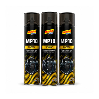Silicone em Spray c/ 300ml Perfumado Automotivo p/ Couro Borracha Plástico Unidade e Kit MUNDIAL PRIME