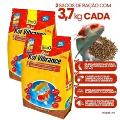 Kit 2 Ração Peixe Koi Vibrance Sticks Tetra - 3,7Kg