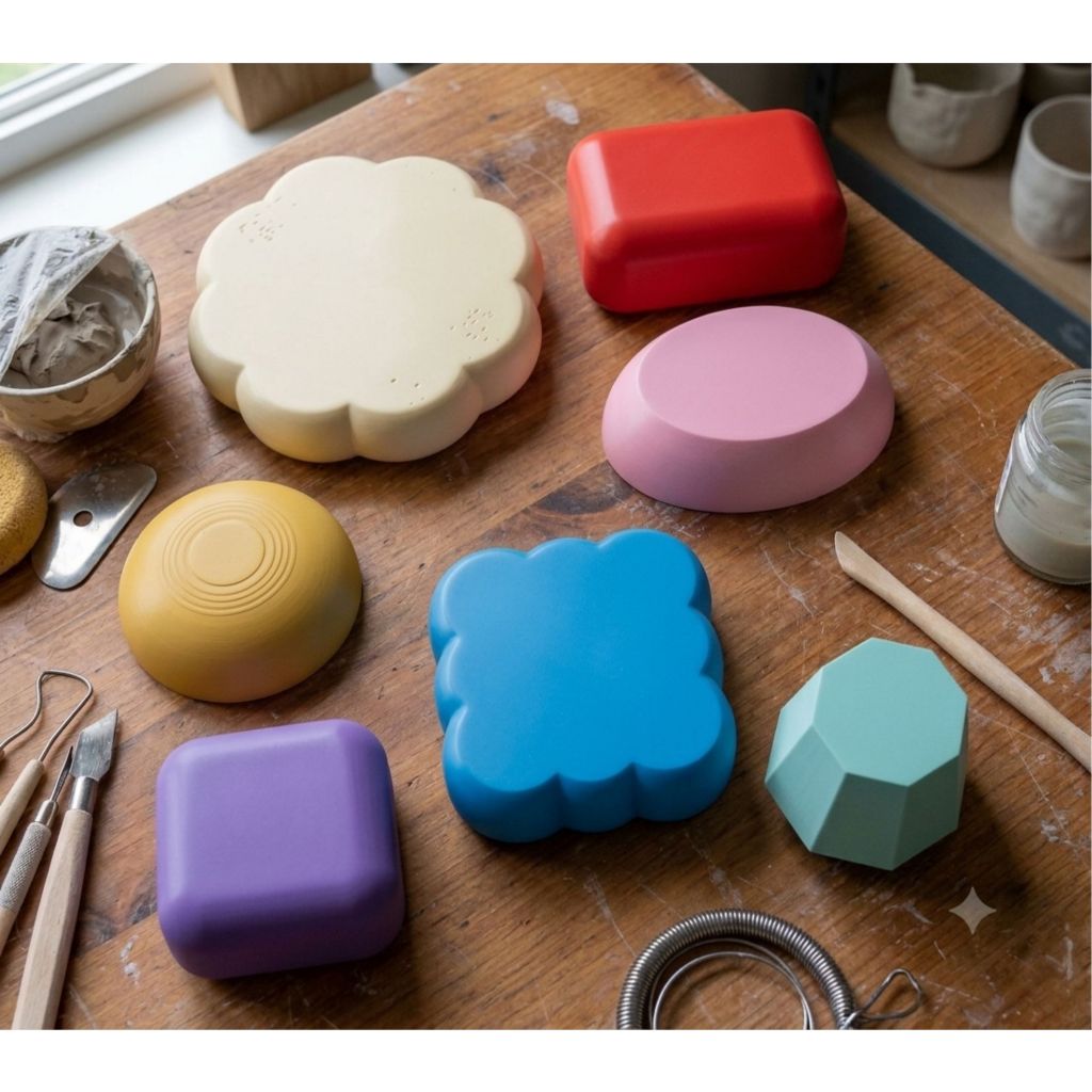 Molde Descanso Cerâmica Argila polymer clay em vários formatos e tamanhos