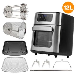 Air Fryer Oven Nakasaki 12L Digital Preto 1700W Antiaderente Sem Oleo Panela de Fritar Design Sofisticado