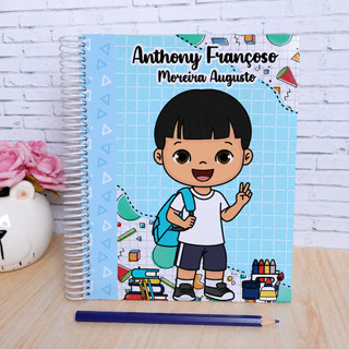Caderno espiral universitário personalizado com mascote | 01 OU 10 Matérias | Caderno 19 x 27 cm | caderno personalizado