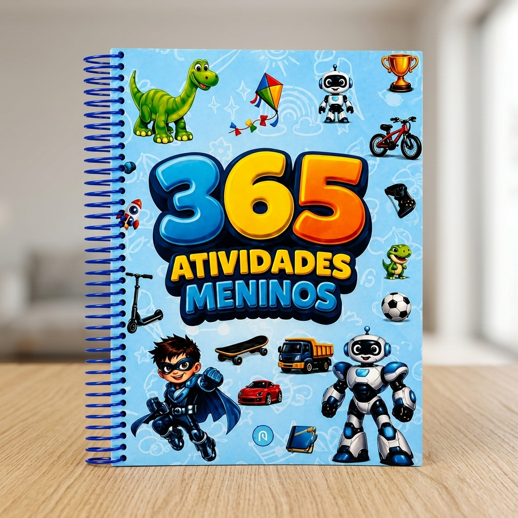 365 Atividades Meninos Espiral Colorir Passatempos Jogos Educativos Coordenação Motora e Aprendizado
