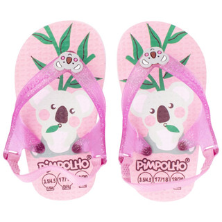 Sandália praiana - Chinelo baby rosa/coala feminino Pimpolho Conforto e Segurança Infantil