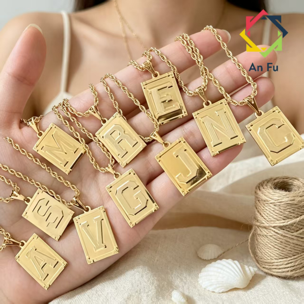 Colar Com Letra Inicial Nome Pingente Folheado Ouro 18k a-z Dourado Feminino Corrente Cordão Baiano