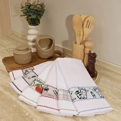 Kit 03 unidades de Toalha de Copa Gourmet 100% Algodão Sortido
