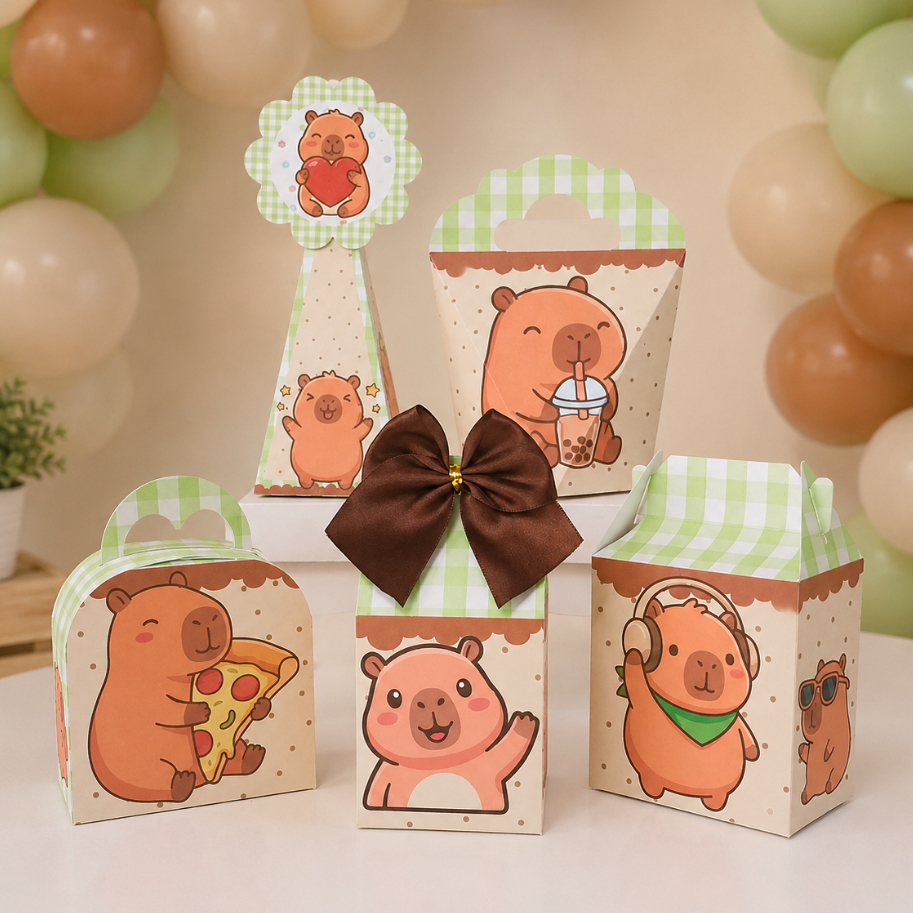 Kit Caixinhas CAPIVARA para festa infantis lembrancinhas de aniversario mimos