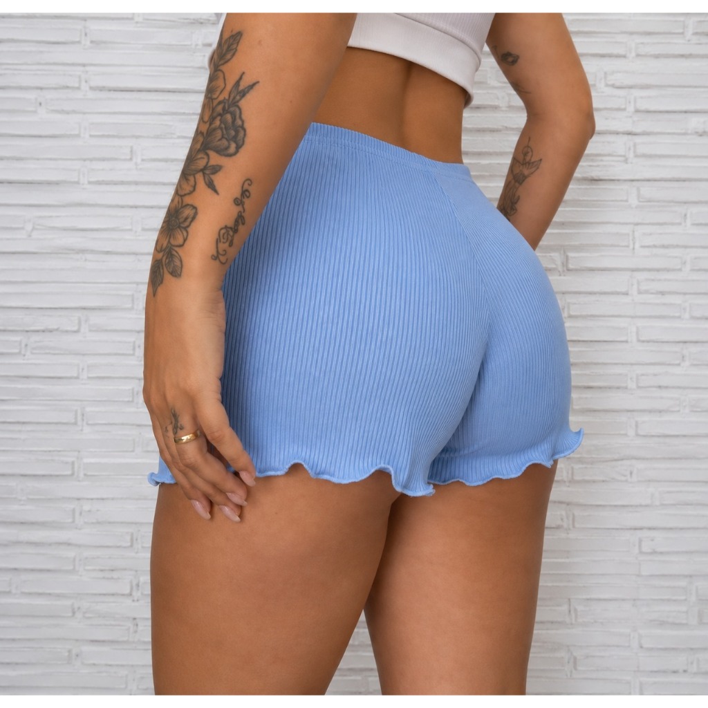 2 UNIDADES DE SHORT FEMININO SUEDE LISO CANELADO BABY DOLL SUPER CONFORTÁVEL PIJAMA LINHA NOITE
