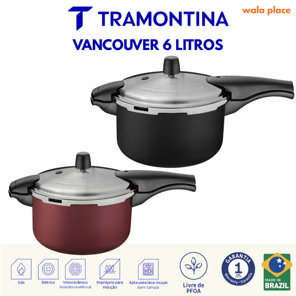 Panela De Pressão Tramontina 6 Litros Grande Vancouver