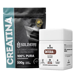 Kit Creatina Monohidratada 500g + Cafeína 60 Cáps Íntera Focus - Soldiers Nutrition