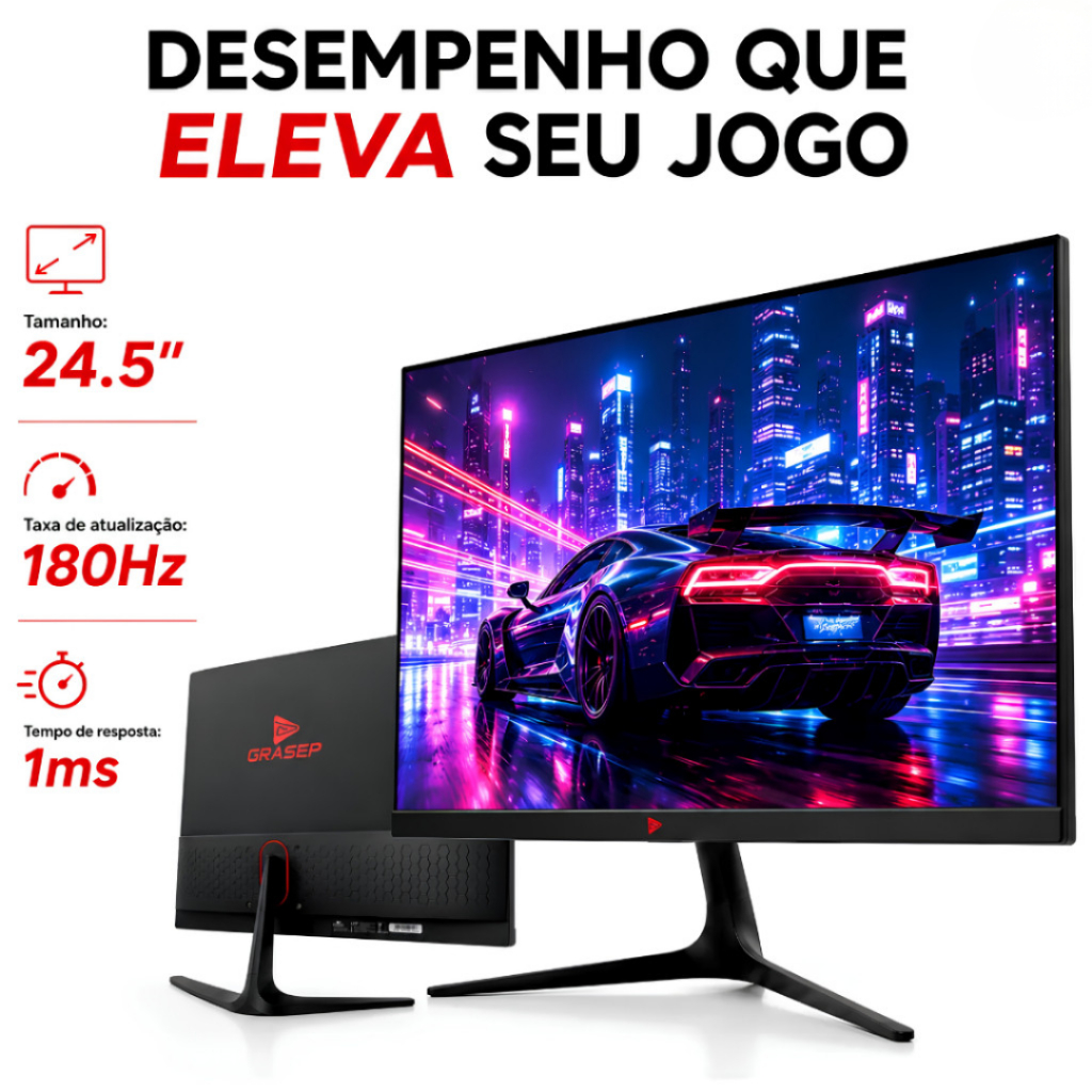 Monitor Gamer 24,5 Polegadas Full HD 1920×1080 VA / TN 100Hz /180Hz 1ms HDMI VGA