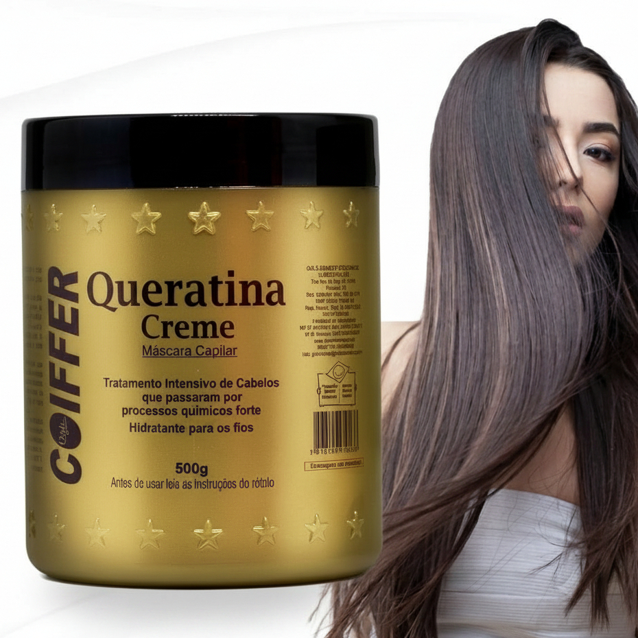 Máscara de Hidratação Coiffer Queratina Creme Cauterização Profissional 500g