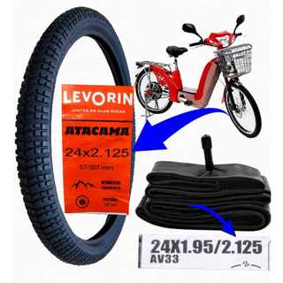 Pneu Bicicleta Elétrica Sousa 350w 24x2.125 + Câmara de ar