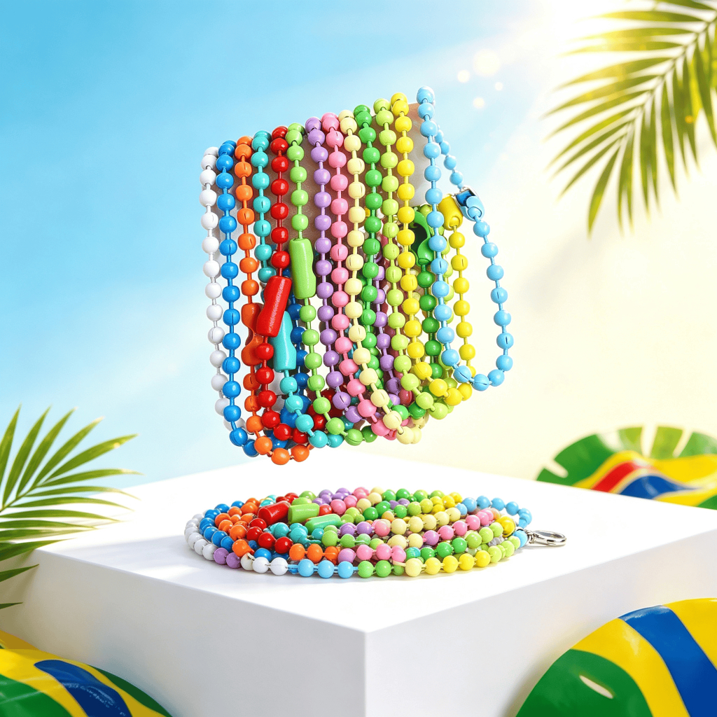 50/100 correntes de bolas com etiquetas de canoa 10cm, chaveiros coloridos, cores disponíveis DIY