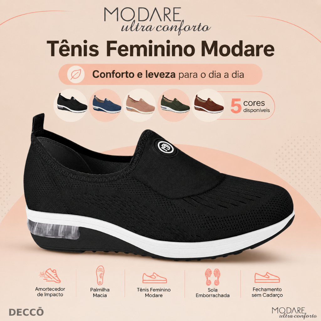 Tênis Feminino Modare Slip On Casual Ultra Conforto Esportivo Amortecedor de Impacto com Gel Tech